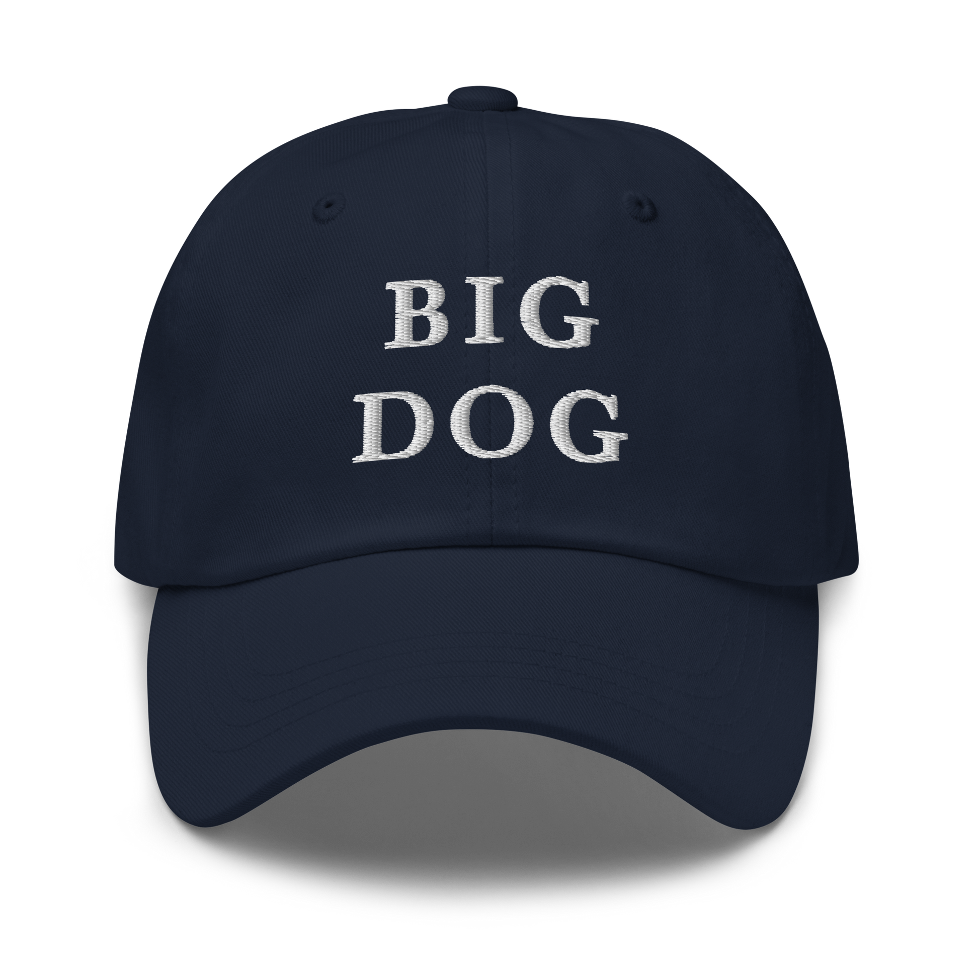 WHITE BOY SUMMER - Big Dog - "Big Dog" - White Embroidered Baseball Cap - Hat Navy