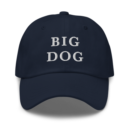 WHITE BOY SUMMER - Big Dog - "Big Dog" - White Embroidered Baseball Cap - Hat Navy