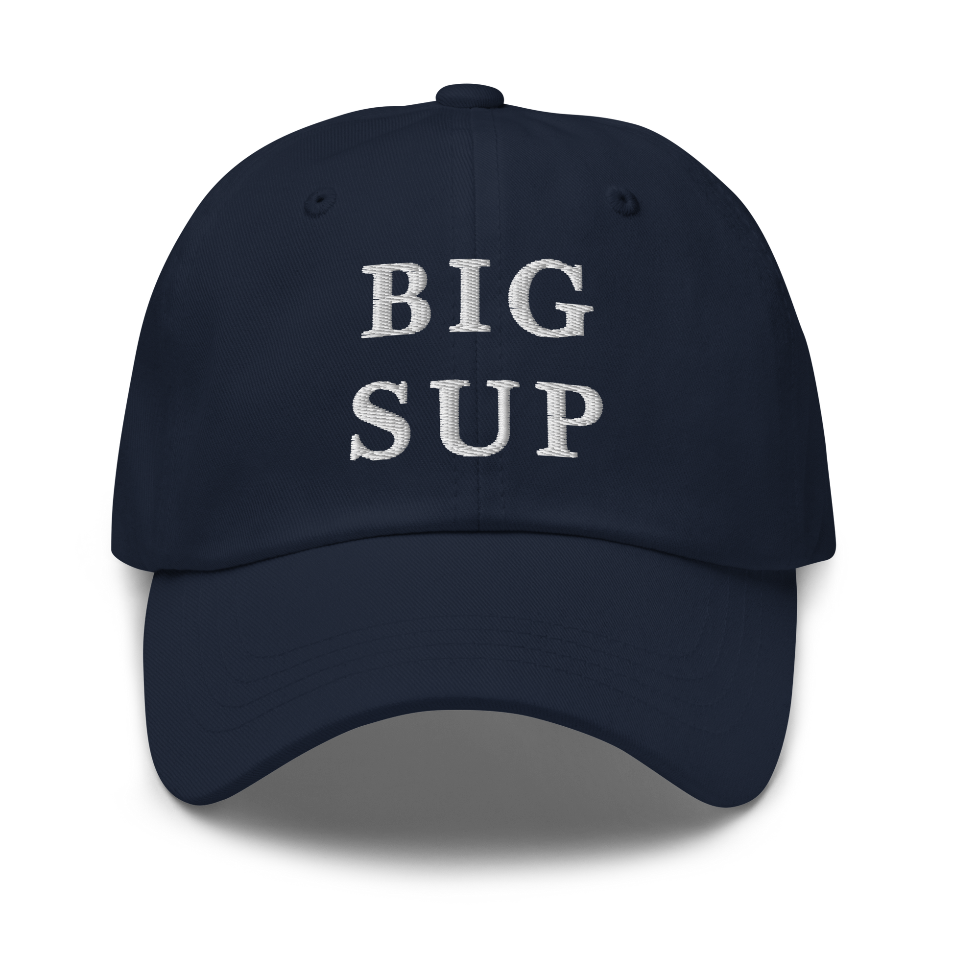 WHITE BOY SUMMER - Sup? - "Big Sup" - White Embroidered Baseball Cap - Hat Navy