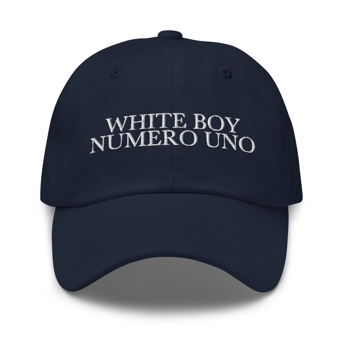 WHITE BOY NUMERO UNO Navy front cap mockup