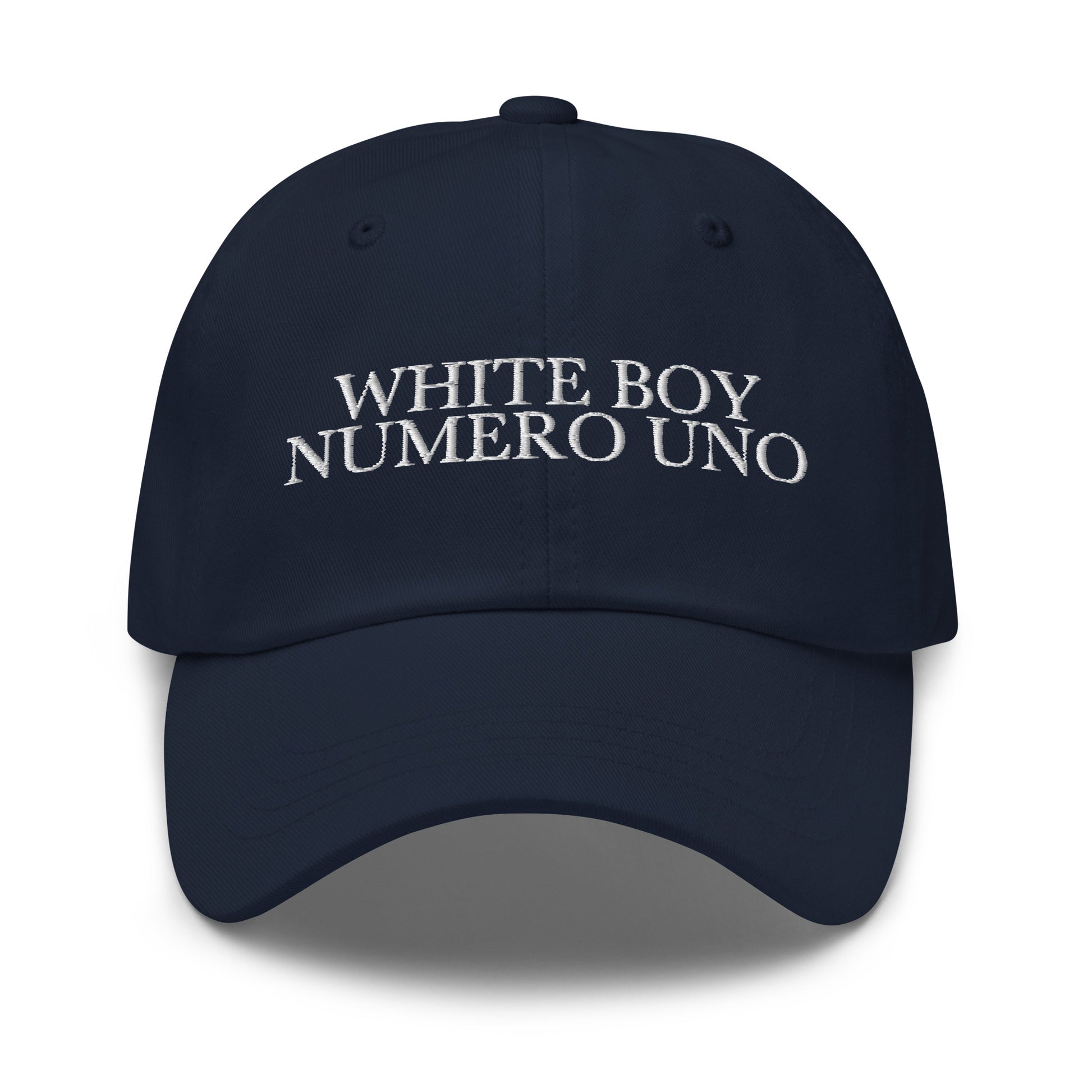 WHITE BOY NUMERO UNO Navy front cap mockup