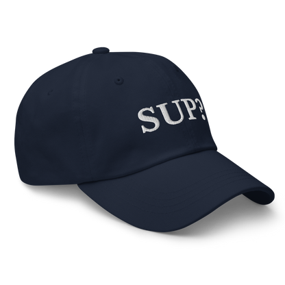 WHITE BOY SUMMER - Sup? - "Sup?" - White Embroidered Baseball Cap - Hat 