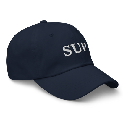 WHITE BOY SUMMER - Sup? - "Sup" - White Embroidered Baseball Cap - Hat 