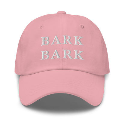WHITE BOY SUMMER - Big Dog - "Bark Bark" - White Embroidered Baseball Cap - Hat Pink
