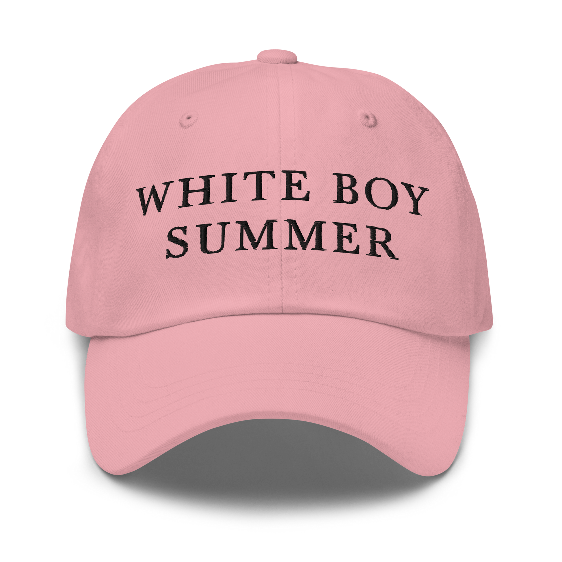 WHITE BOY SUMMER - Originals - "White Boy Summer" - Black Embroidered Baseball Cap - Hat Pink