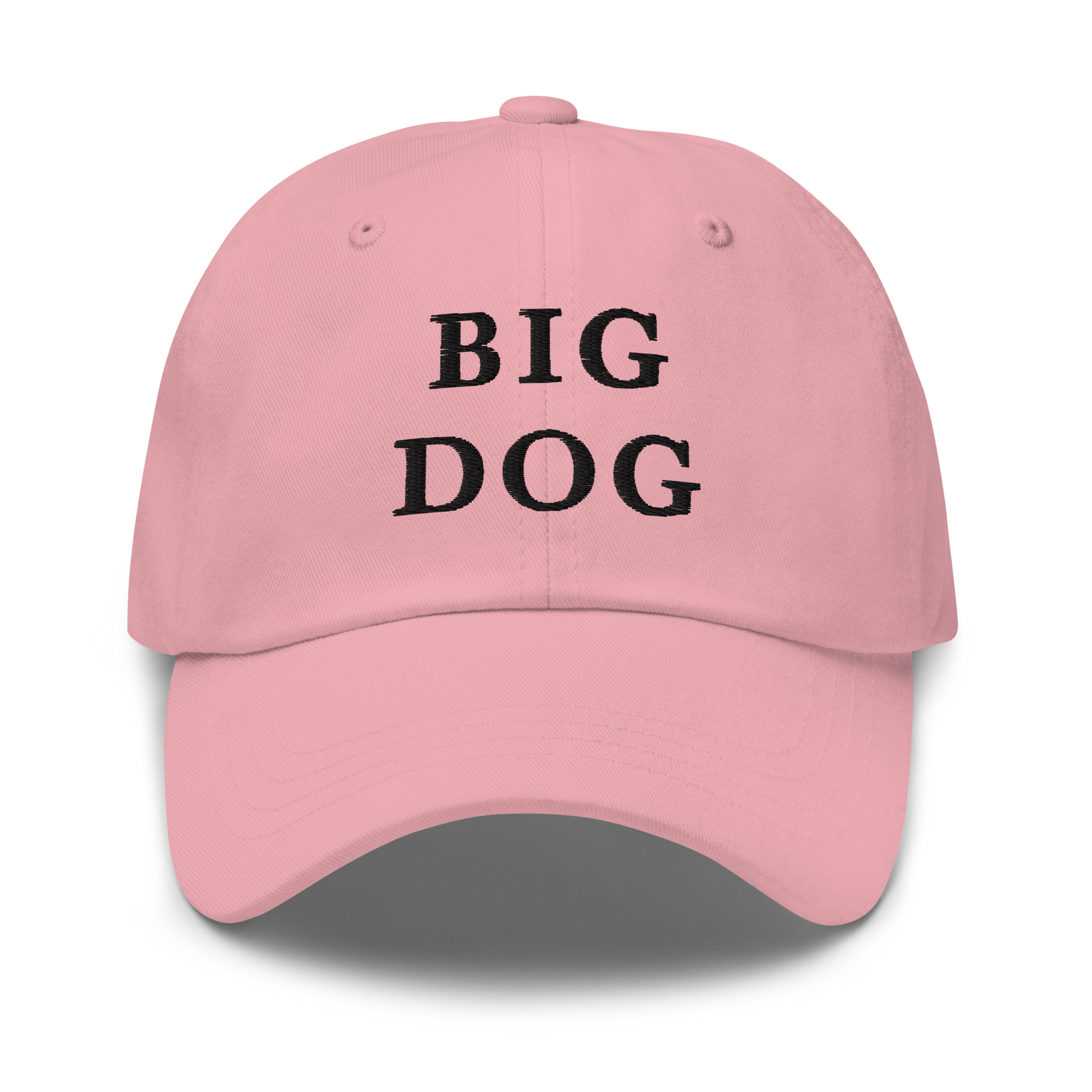 WHITE BOY SUMMER - Big Dog - "Big Dog" - Black Embroidered Baseball Cap - Hat Pink