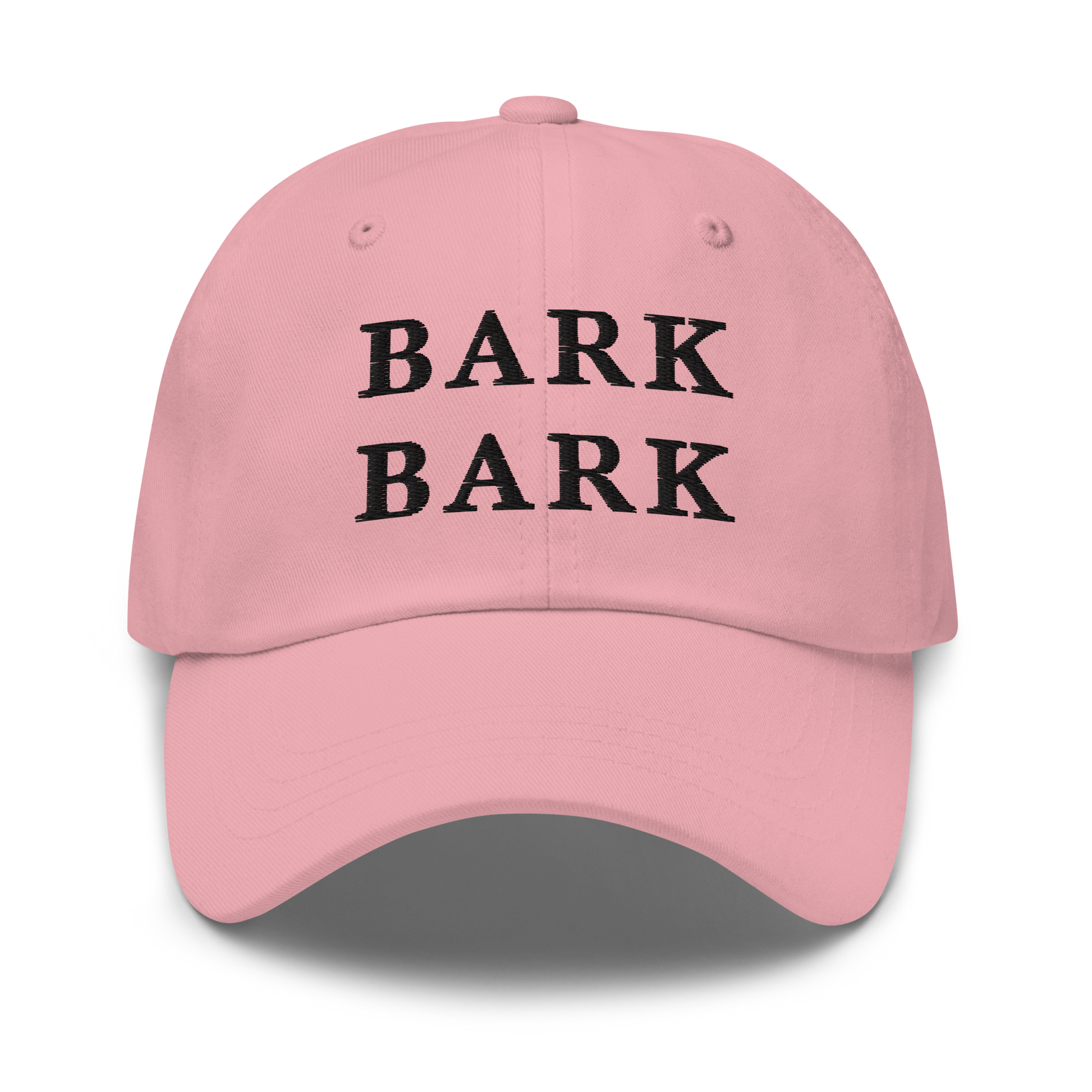 WHITE BOY SUMMER - Big Dog - "Bark Bark" - Black Embroidered Baseball Cap - Hat Pink