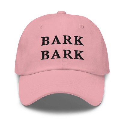 WHITE BOY SUMMER - Big Dog - "Bark Bark" - Black Embroidered Baseball Cap - Hat Pink