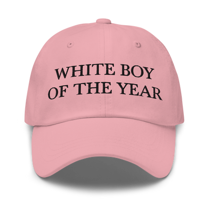 WHITE BOY SUMMER - White Boy Of The Year - "White Boy Of The Year" - Black Embroidered Baseball Cap - Hat Pink