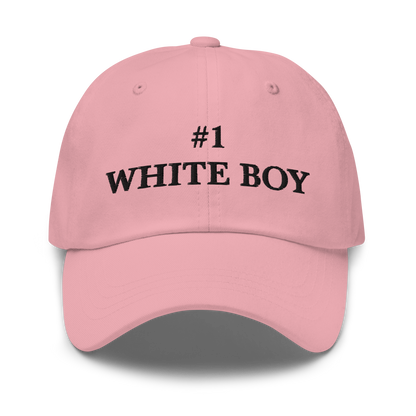 WHITE BOY SUMMER - White Boy Of The Year - "#1 White Boy" - Black Embroidered Baseball Cap - Hat Pink