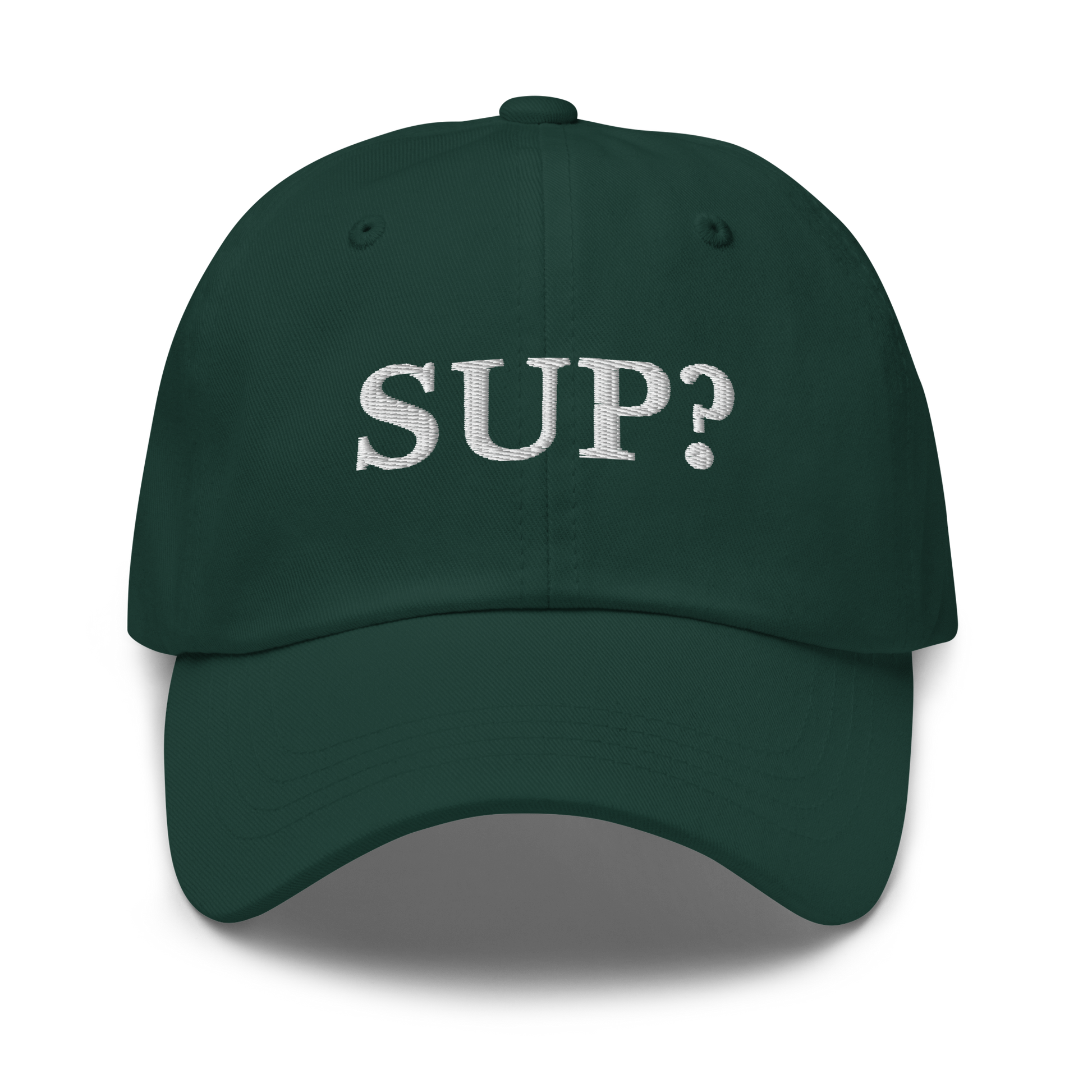 WHITE BOY SUMMER - Sup? - "Sup?" - White Embroidered Baseball Cap - Hat Spruce