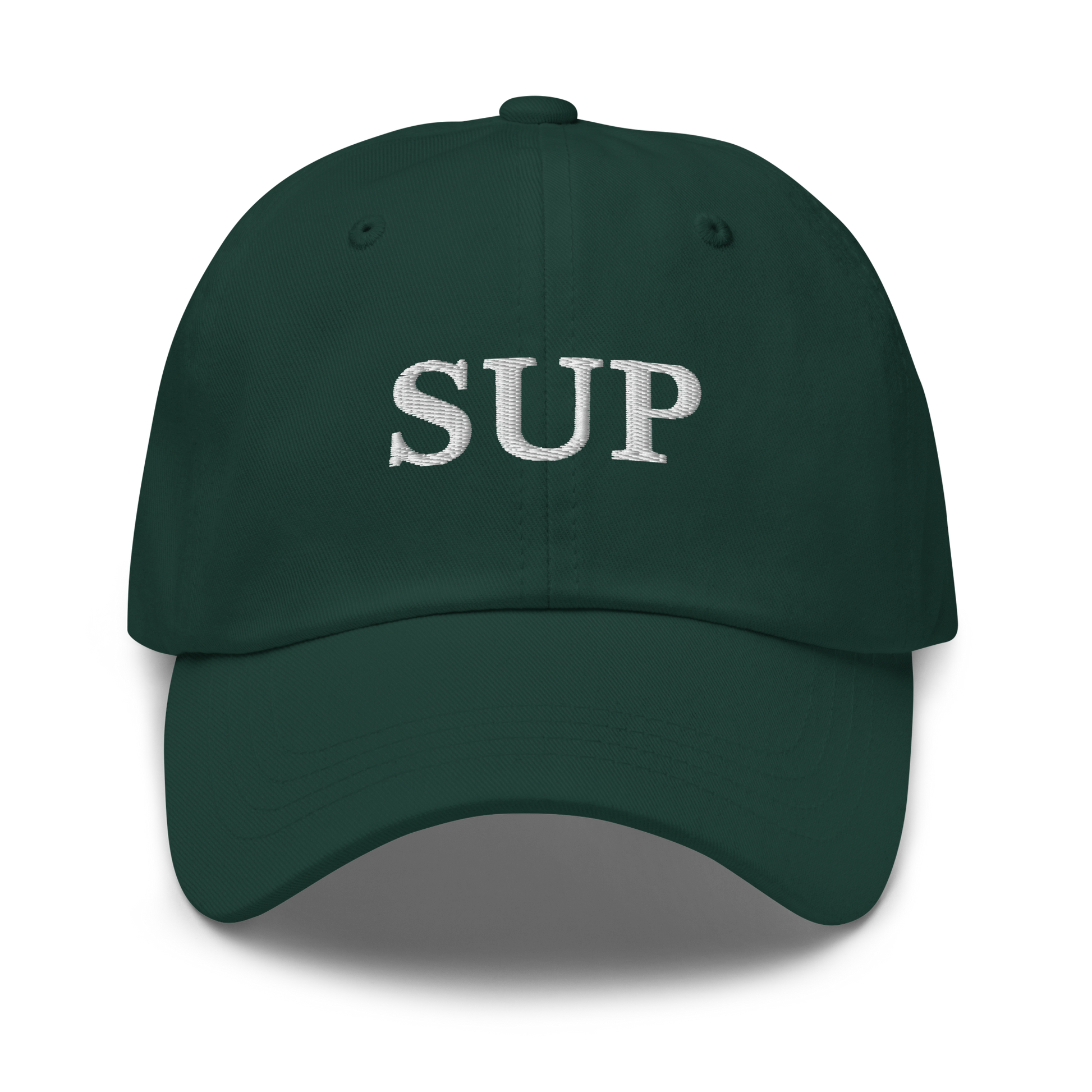 WHITE BOY SUMMER - Sup? - "Sup" - White Embroidered Baseball Cap - Hat Spruce