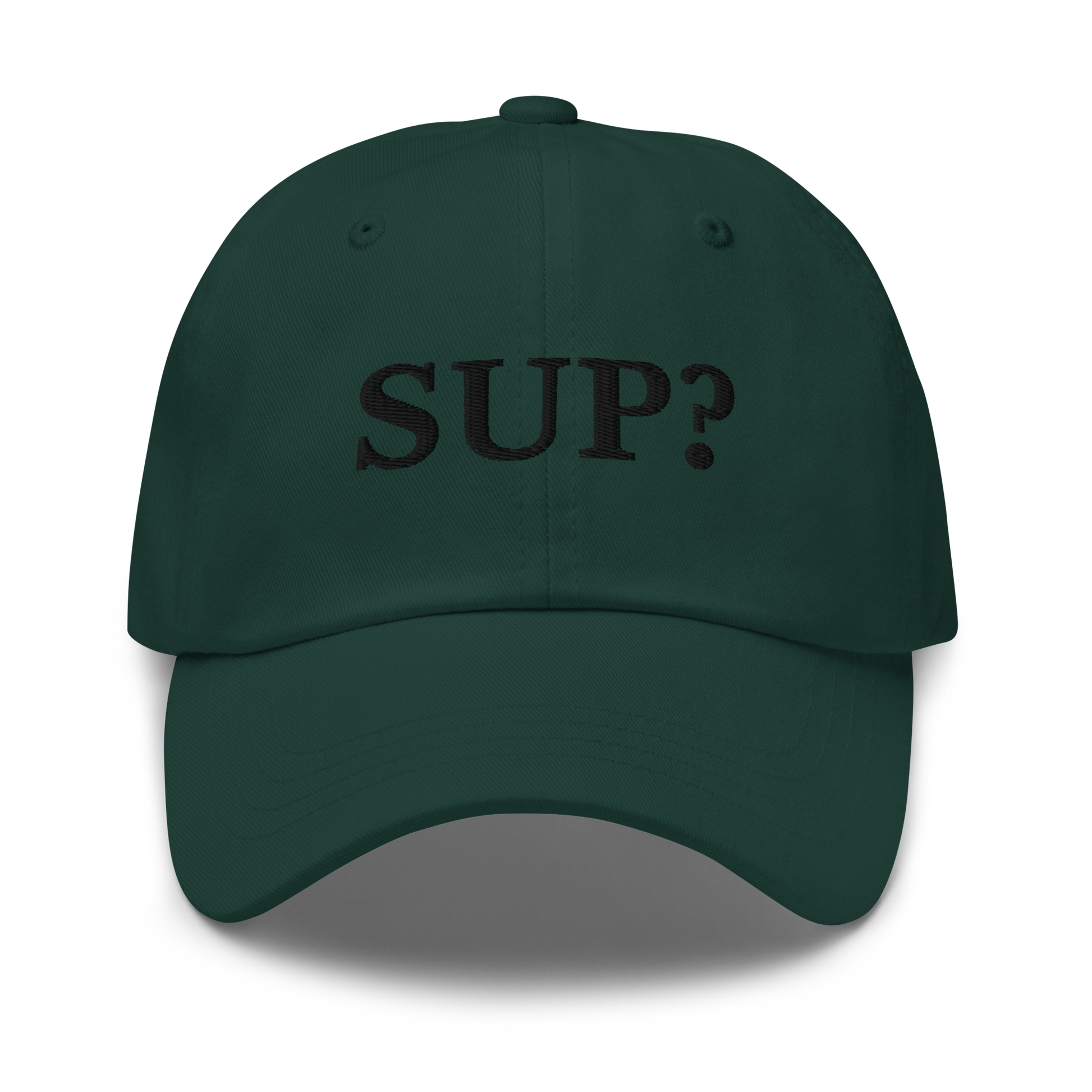 WHITE BOY SUMMER - Sup? - "Sup?" - Black Embroidered Baseball Cap - Hat Spruce