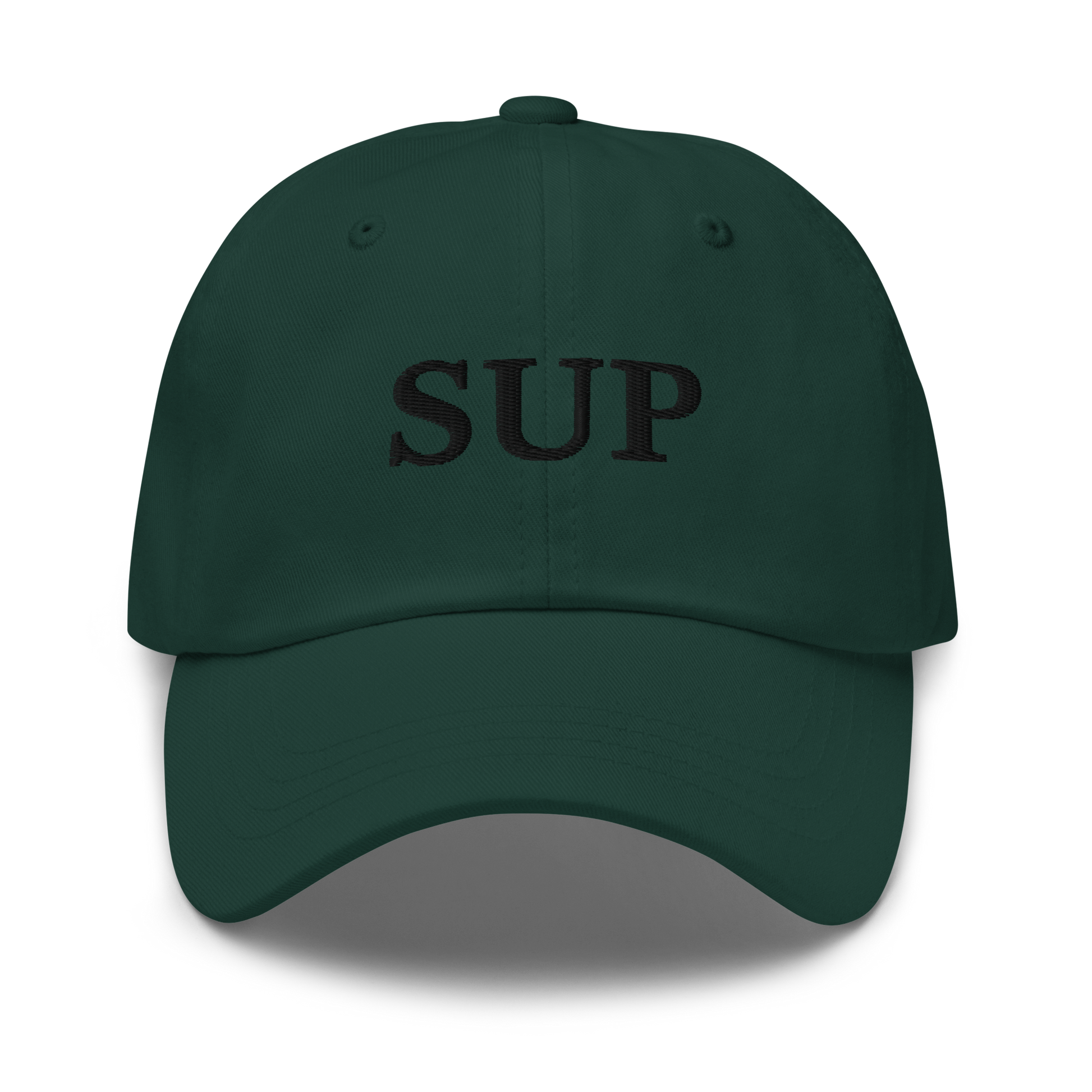 WHITE BOY SUMMER - Sup? - "Sup" - Black Embroidered Baseball Cap - Hat Spruce
