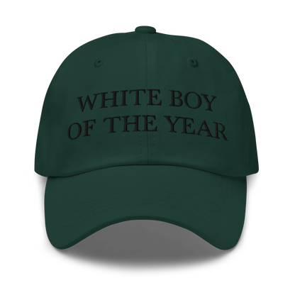 WHITE BOY SUMMER - White Boy Of The Year - "White Boy Of The Year" - Black Embroidered Baseball Cap - Hat Spruce