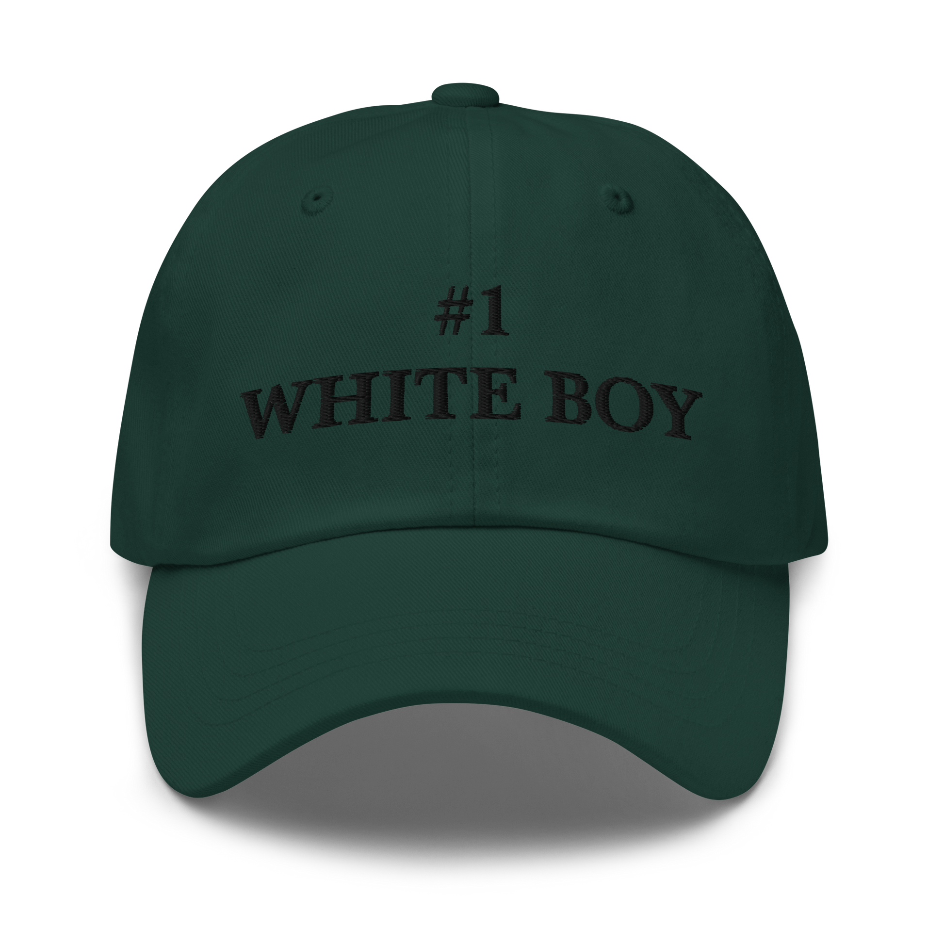 WHITE BOY SUMMER - White Boy Of The Year - "#1 White Boy" - Black Embroidered Baseball Cap - Hat Spruce