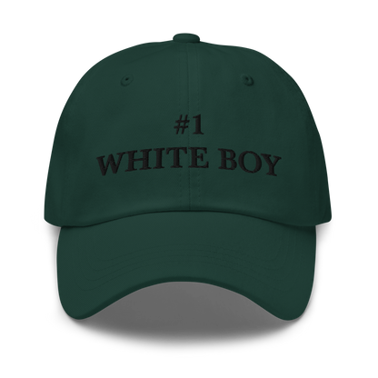 WHITE BOY SUMMER - White Boy Of The Year - "#1 White Boy" - Black Embroidered Baseball Cap - Hat Spruce
