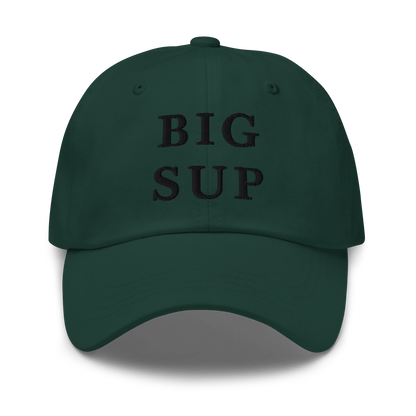 WHITE BOY SUMMER - Sup? - "Big Sup" - Black Embroidered Baseball Cap - Hat Spruce