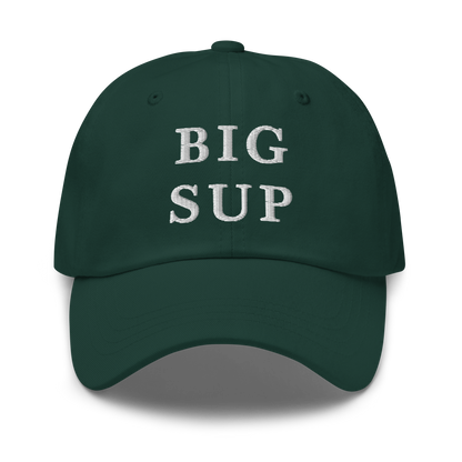 WHITE BOY SUMMER - Sup? - "Big Sup" - White Embroidered Baseball Cap - Hat Spruce