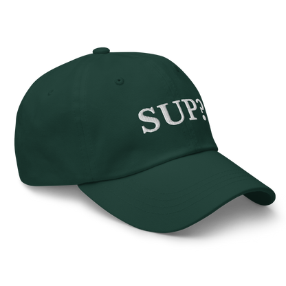 WHITE BOY SUMMER - Sup? - "Sup?" - White Embroidered Baseball Cap - Hat 