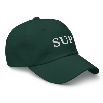 WHITE BOY SUMMER - Sup? - "Sup" - White Embroidered Baseball Cap - Hat 