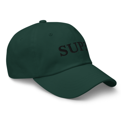 WHITE BOY SUMMER - Sup? - "Sup?" - Black Embroidered Baseball Cap - Hat 