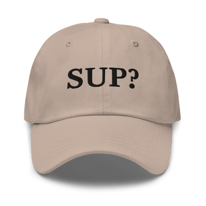 WHITE BOY SUMMER - Sup? - "Sup?" - Black Embroidered Baseball Cap - Hat Stone
