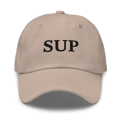 WHITE BOY SUMMER - Sup? - "Sup" - Black Embroidered Baseball Cap - Hat Stone