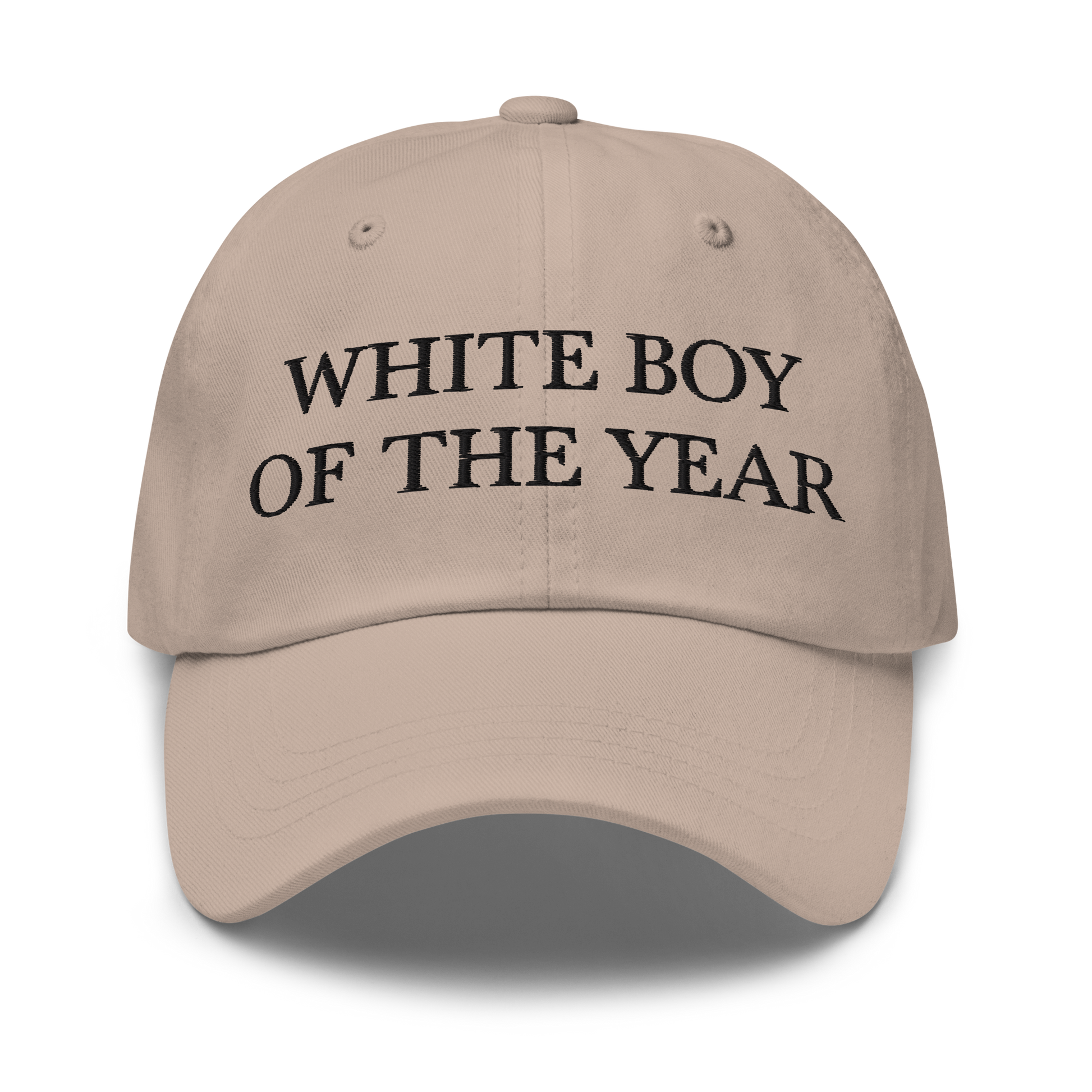 WHITE BOY SUMMER - White Boy Of The Year - "White Boy Of The Year" - Black Embroidered Baseball Cap - Hat Stone
