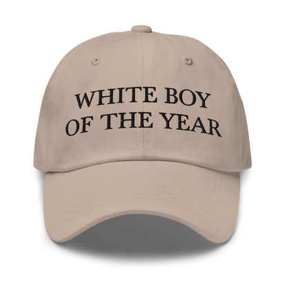 WHITE BOY SUMMER - White Boy Of The Year - "White Boy Of The Year" - Black Embroidered Baseball Cap - Hat Stone