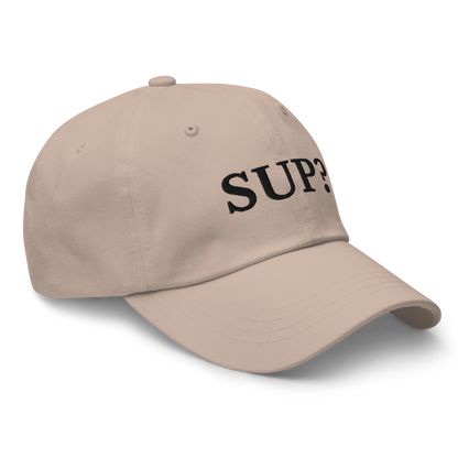 WHITE BOY SUMMER - Sup? - "Sup?" - Black Embroidered Baseball Cap - Hat 