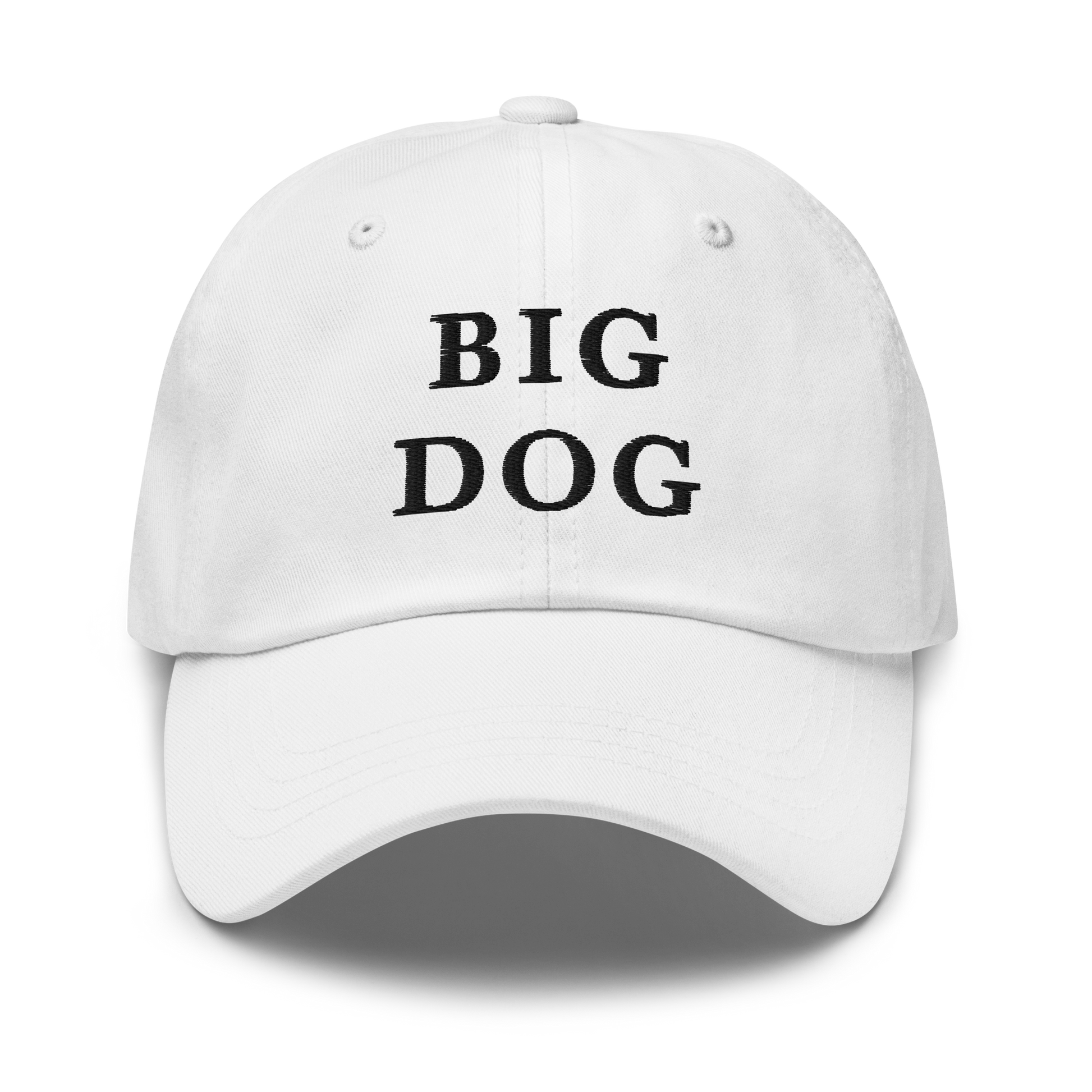 WHITE BOY SUMMER - Big Dog - "Big Dog" - Black Embroidered Baseball Cap - Hat White