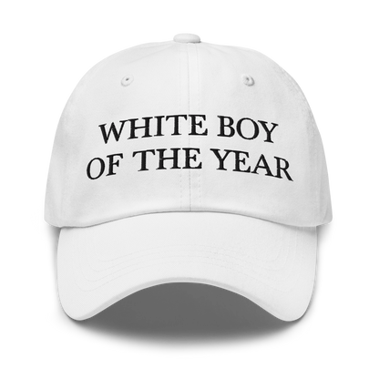 WHITE BOY SUMMER - White Boy Of The Year - "White Boy Of The Year" - Black Embroidered Baseball Cap - Hat White