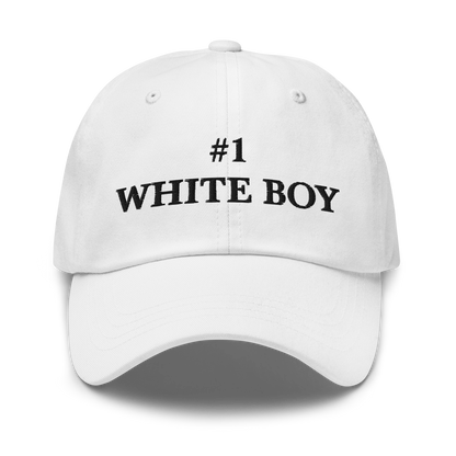 WHITE BOY SUMMER - White Boy Of The Year - "#1 White Boy" - Black Embroidered Baseball Cap - Hat White