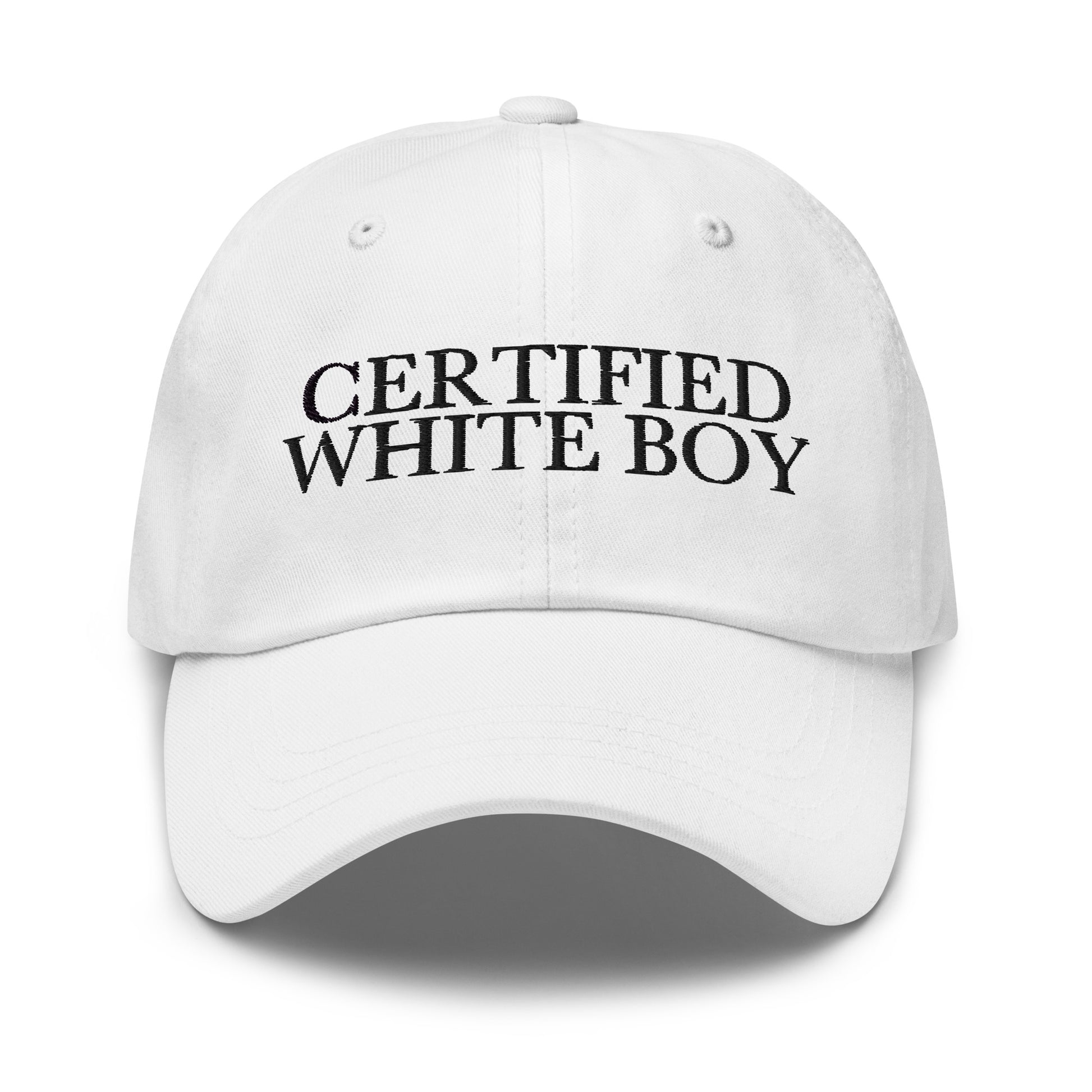 CERTIFIED WHITE BOY White front cap mockup