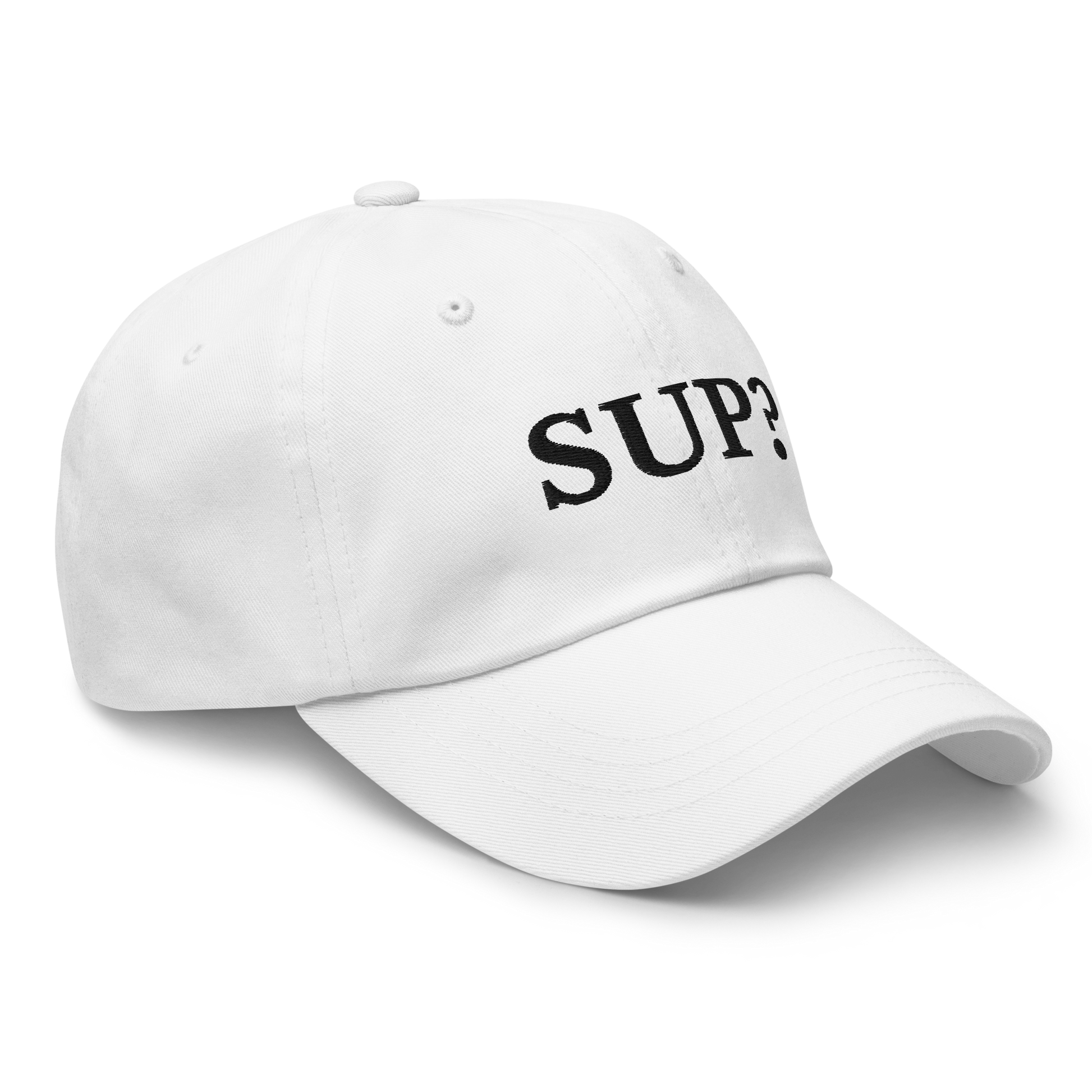 WHITE BOY SUMMER - Sup? - "Sup?" - Black Embroidered Baseball Cap - Hat 