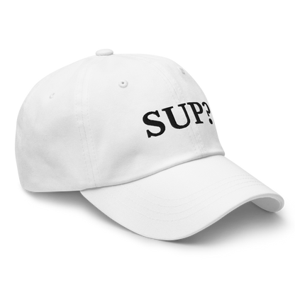 WHITE BOY SUMMER - Sup? - "Sup?" - Black Embroidered Baseball Cap - Hat 