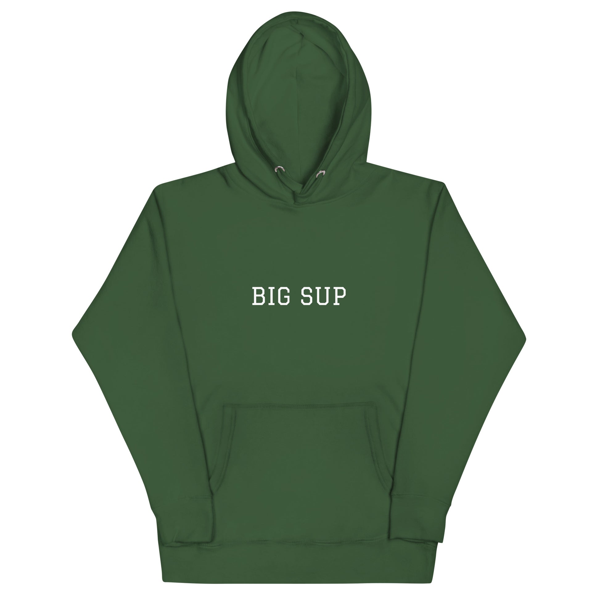 WHITE BOY SUMMER - Sup? - "Big Sup" - Classic Cotton Hoodie - Hoodie Forest Green