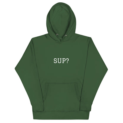 WHITE BOY SUMMER - Sup? - "Sup?" - Classic Cotton Hoodie - Hoodie Forest Green