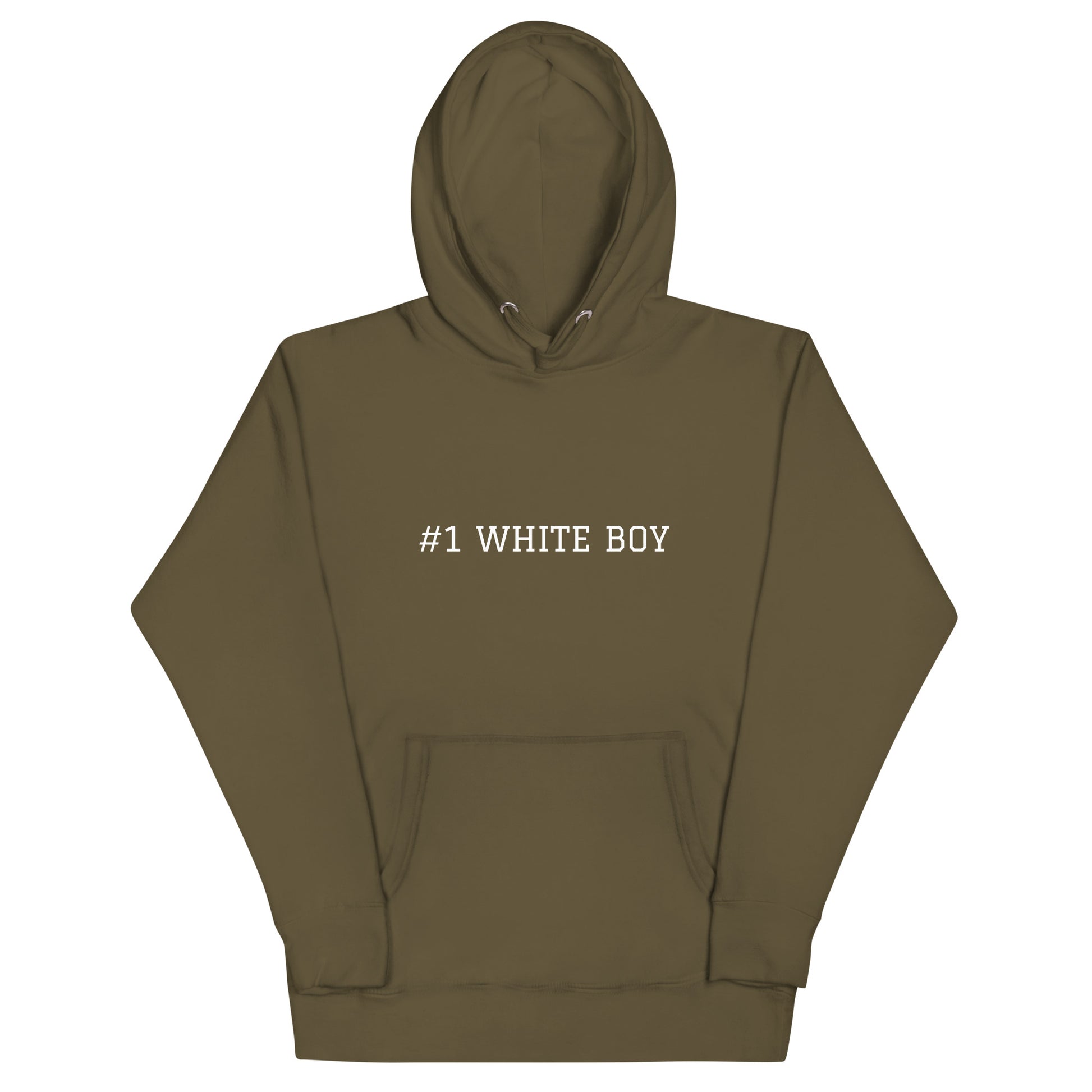 WHITE BOY SUMMER - White Boy Of The Year - "#1 White Boy" - Classic Cotton Hoodie - Hoodie Military Green