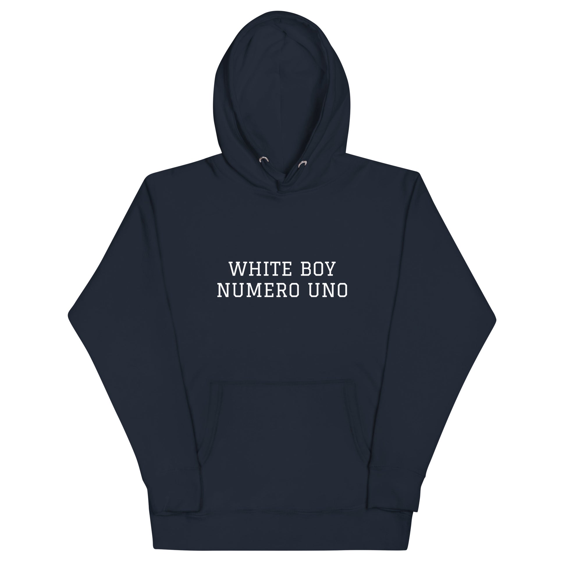 WHITE BOY SUMMER - White Boy Of The Year - "White Boy Numero Uno" - Classic Cotton Hoodie - Hoodie Navy Blazer