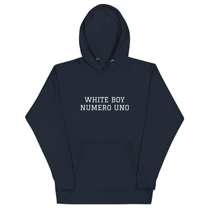WHITE BOY SUMMER - White Boy Of The Year - "White Boy Numero Uno" - Classic Cotton Hoodie - Hoodie Navy Blazer