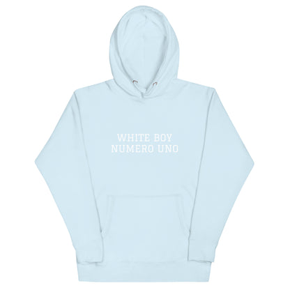 WHITE BOY SUMMER - White Boy Of The Year - "White Boy Numero Uno" - Classic Cotton Hoodie - Hoodie Sky Blue