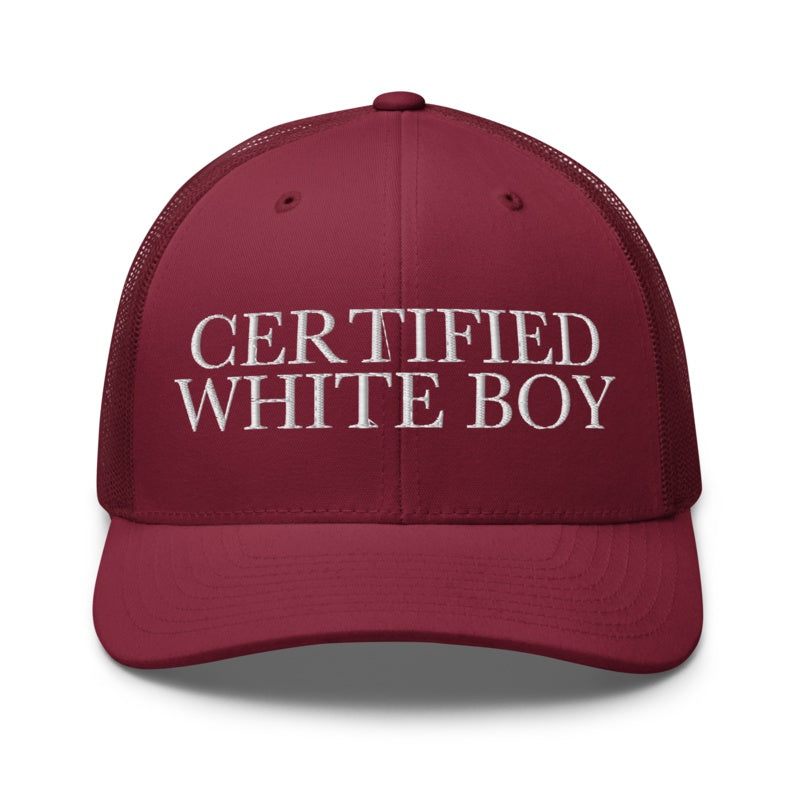 CERTIFIED WHITE BOY Cranberry front mockup