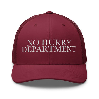 NO HURRY DEPARTMENT Cranberry front mockup