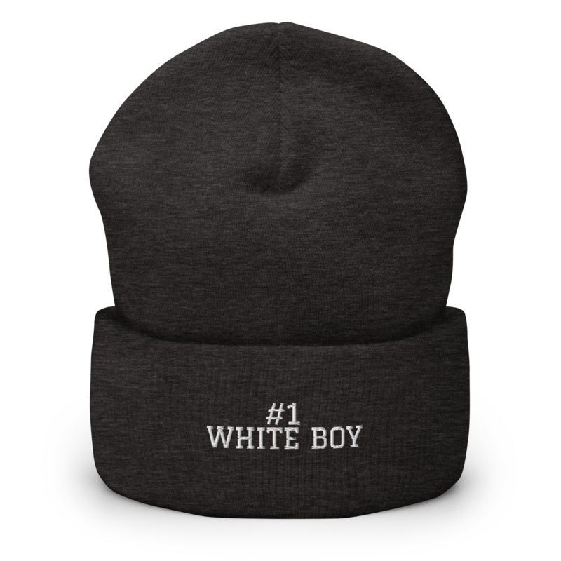 #1 WHITE BOY Dark Grey front mockup