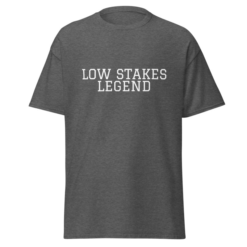 LOW STAKES LEGEND Dark Heather front mockup