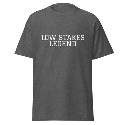 LOW STAKES LEGEND Dark Heather front mockup