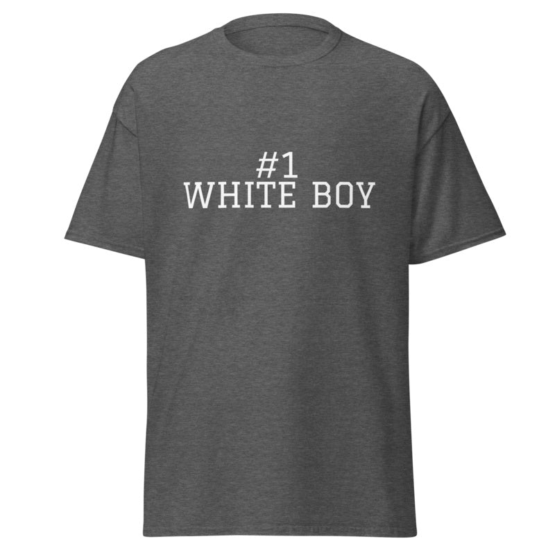 #1 WHITE BOY Dark Heather front mockup