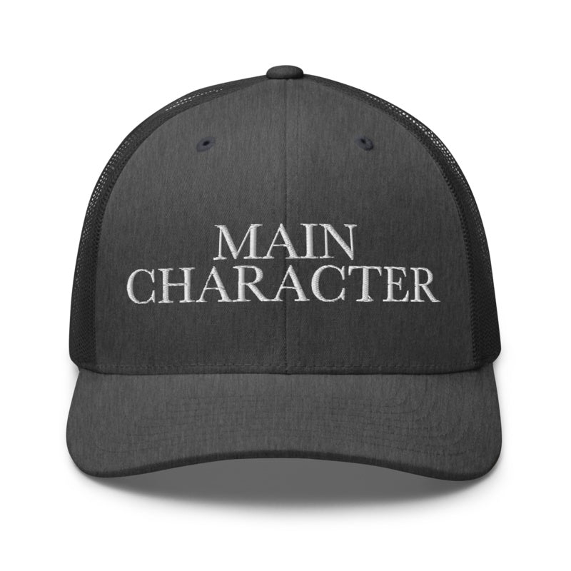 MAIN CHARACTER Dark Heather Gray front mockup